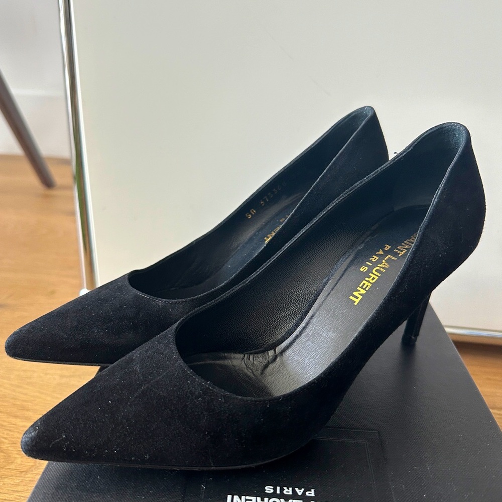 Saint Laurent Black Suede Pumps 36.5